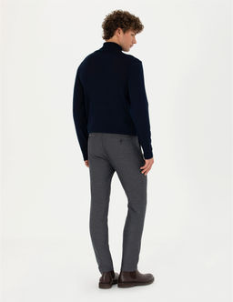Lacivert Slim Fit Kanvas Pantolon