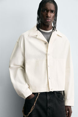 TEXTURED CROPPED FIT OVERSHIRT - Zara фото 5