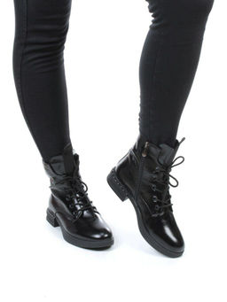 01-CH6315-21B100M BLACK Ботинки демисезонные женские (натуральная кожа, байка) - Фабричный китай фото 3