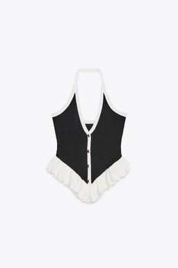 RIBBED BUTTON TOP - Zara фото 5