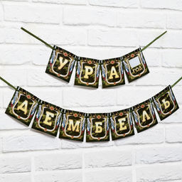 Гирлянда на ленте Дембель, длина 215 см