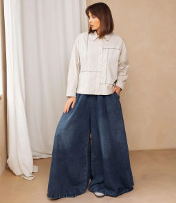 Рубашка #КТ2225 (3), бежево-серый - Dommod фото 4