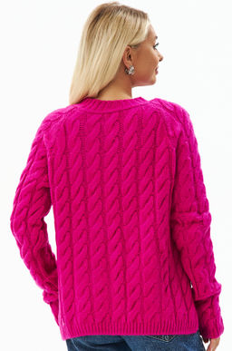 Женский свитер с косами оверсайз Happyfox