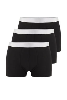 TRENDYOL MAN Siyah 3lu Paket Gumus Rengi Lastik Detayl? Pamuklu Boxer TMNSS25BX00010