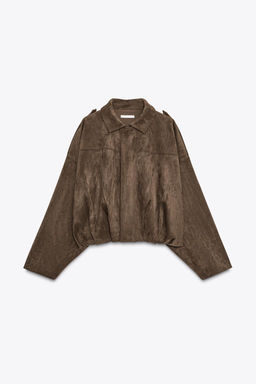 SUEDE EFFECT BOMBER JACKET - Zara фото 8