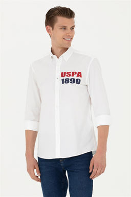 Мужская белая рубашка с длинным рукавом - U.s. polo assn фото 13