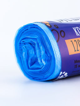 Цена за 2 шт. Мешки для мусора 120 л, ПНД, толщина 15 мкм, 10 шт. 68?106 см, в рулоне, синие - UPAK LAND фото 3