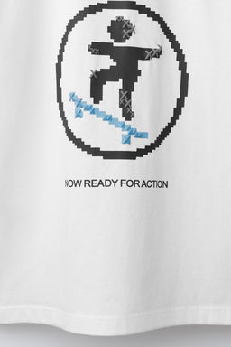 CAMISETA ESTAMPADO SKATE PIXEL / Blanco - Zara фото 4