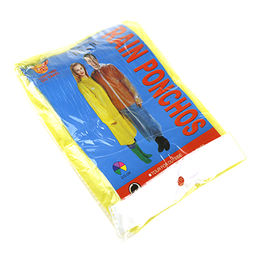 Дождевик-плащ 57х105см, на кнопках, ПВХ, цвета микс (Китай)