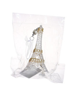 Цена за 2 шт. Ёлочная игрушка Зимнее волшебство. Эйфелева башня, 6.514.5 см, прозрачно-золотой фото 12