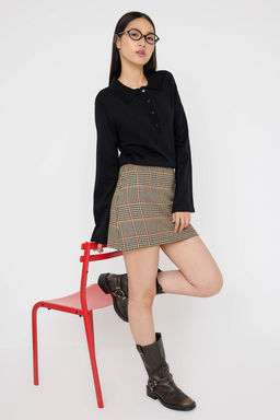 Teen Siyah*001 Polo Yaka Duz Triko Kazak TWOAW26KZ00121 - Trendyolmilla фото 2