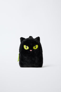 HALLOWEEN SHEEPSKIN CAT BACKPACK