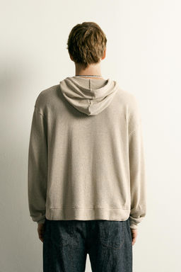 SUDADERA PUNTO RELAXED FIT CAPUCHA / Leopardo - Zara фото 3