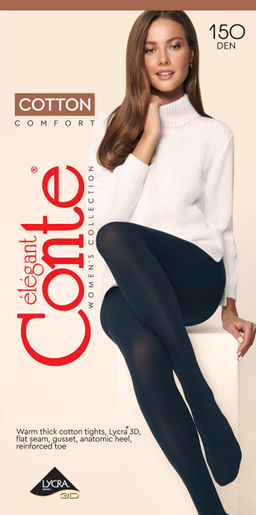 Колготки теплые CONTE COTTON 150 chocolate - Conte elegant фото 4