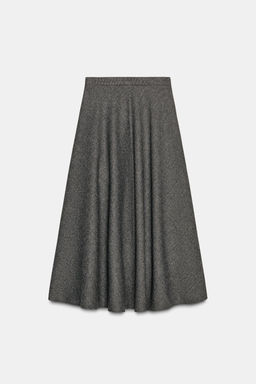 ZW COLLECTION CHECK LAYERED SKIRT WITH WOOL - Zara фото 6