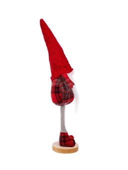 Фигура текстиль «Гном в красном» 55 см, 1 LED, от батареек AG13×3, свечение тёплое белое