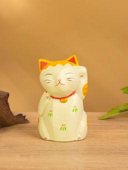 Фигурка «Кошка Неко», 6×6×11 см, дерево, оранжевый