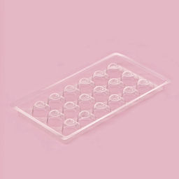 Цена за 20 шт. Форма для шоколада и конфет Сердца, 18 ячеек, 22?11 см, прозрачная