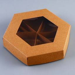 Цена за 5 шт. Коробка - менажница крафт, с ПВХ окном, 6 ячеек, 20×4 см