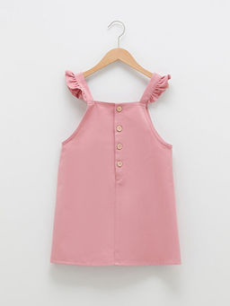 Kare Yaka Basic Ask?l? Gabardin K?z ?ocuk Salopet Elbise