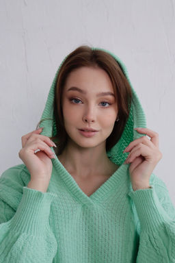 9937 Пуловер с капюшоном мята - Martichelli фото 8