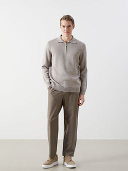 Polo Yaka Uzun Kollu Erkek Triko Kazak