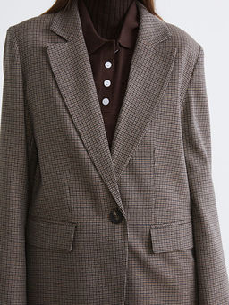 Ekose Kad?n Blazer Ceket