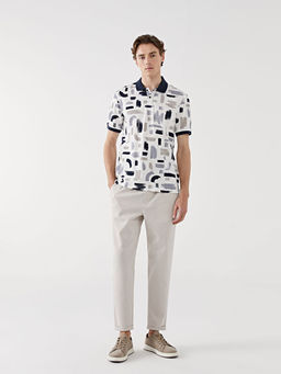 Polo Yaka K?sa Kollu Desenli Pike Erkek Ti??rt