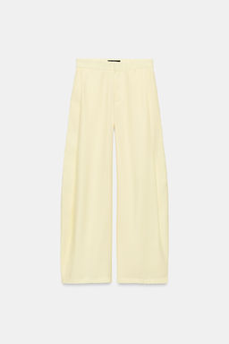PANTAL?N FLUIDO PLIEGUES / Amarillo claro - Zara фото 7