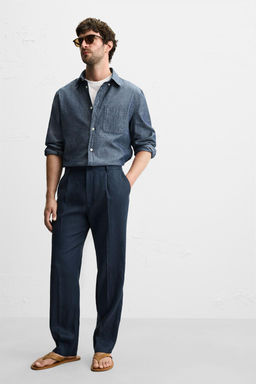 100% LINEN PLEATED TROUSERS - Zara фото 27