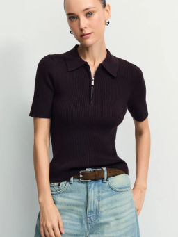 Джемпер в рубчик с молнией / Zarina