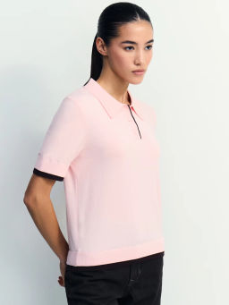 Джемпер поло из вискозы с короткими рукавами / Zarina фото 4