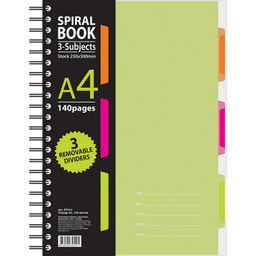Бизнес-тетрадь 140л,кл,А4,SPIRAL BOOK Салатовый,евросп,обл.пл,раздел.84102