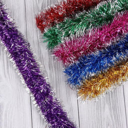 Цена за 10 шт. Мишура Концы d-6 см, 200 см, микс