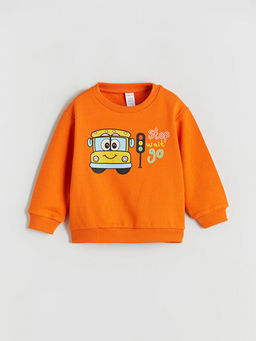 Bask?l? Erkek ?ocuk Sweatshirt