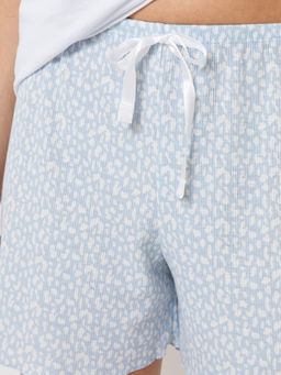 Шорты женские домашние в голубом цвете с принтом - Mark formelle фото 5