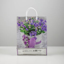 Цена за 2 шт. Пакет Лиловое сердце, мягкий пластик, 30?9?40 см, 140 мкм