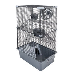 Клетка д/грыз. Редпл. Рикки 42.2 (42*30*h67см) 3 этажа 43112сер-черн