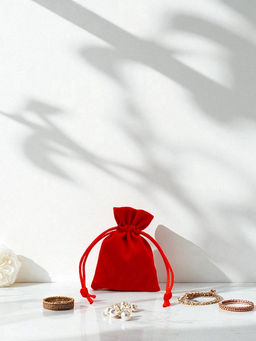 Набор мешочков подарочных 50 шт. бархатный «Классика», 6×8 см, красный