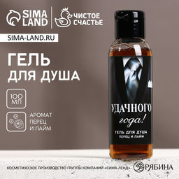 Цена за 2 шт. Гель для душа мужской Удачного года!, 100 мл, аромат перца и лайма, Чистое счастье
