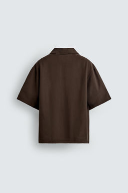 CAMISA POLO FLUIDO RELAXED FIT / Negro - Zara фото 8