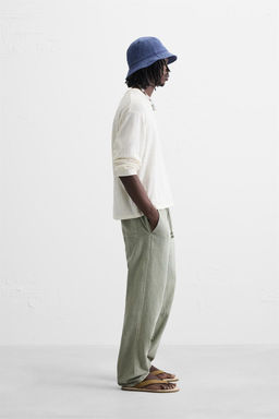 COTTON - LINEN TROUSERS - Zara фото 4