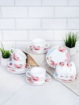 Чайный набор 12 предметов 220 мл / CB210/HP55 (6801) /уп 8/ Роза на голубом - Галеонтрейд фото 2