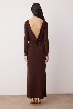 Siyah Duz Orme Sandy Maxi Astars?z Mezuniyet/Balo Elbise TPRAW26EL00029 - Trendyolmilla фото 12