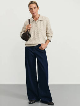 Джемпер с узором и воротником-поло / Zarina  фото 2