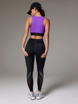 Спортивный топ-бра со средней поддержкой и вставными чашками в фиолетовом цвете - Eazyway фото 5