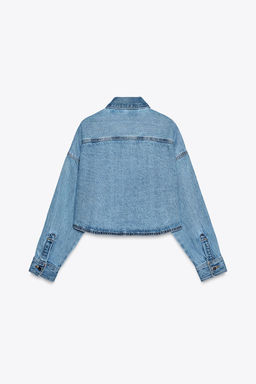 Z1975 CROPPED OVERSIZE DENIM SHIRT - Zara фото 6