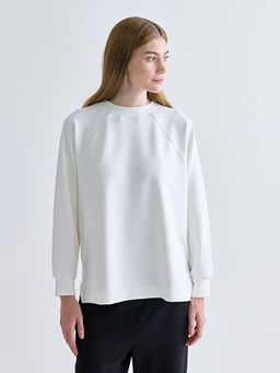 Bisiklet Yaka Oversize Kad?n Sweatshirt Tunik