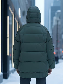 Куртка зимняя женская с капюшоном модная цвета хаки 7651Kh - Visdeer фото 20