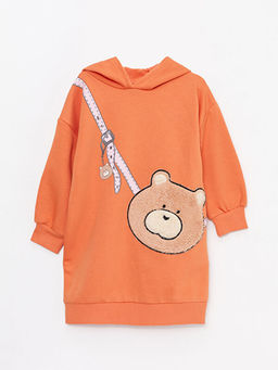 Kap??onlu Nak??l? Uzun Kollu K?z ?ocuk Elbise